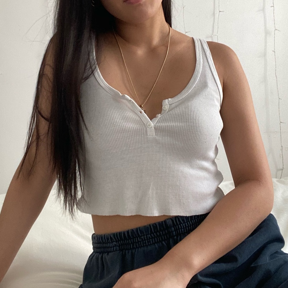 White Brandy Melville Crop Tank